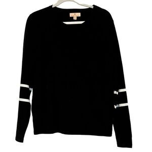 Sport Haley Women’s Black Sweater White Stripes on Arm Medium